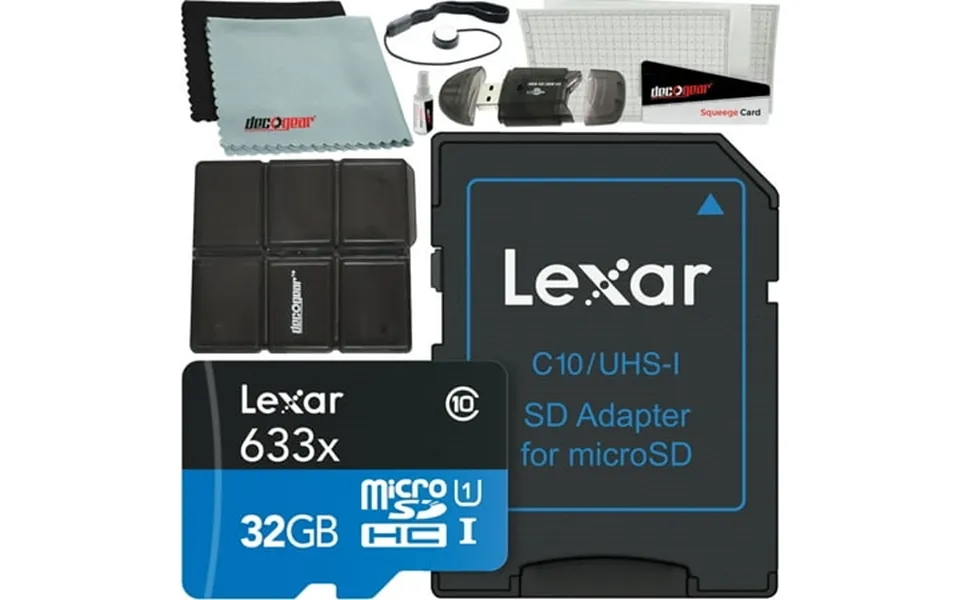 Lexar High-performance 633x 32gb Microsdhc Uhs-i Memory Card With Sd Adapter Lsdmi32gbbnl633a Bundle W Deco Gear Accesso