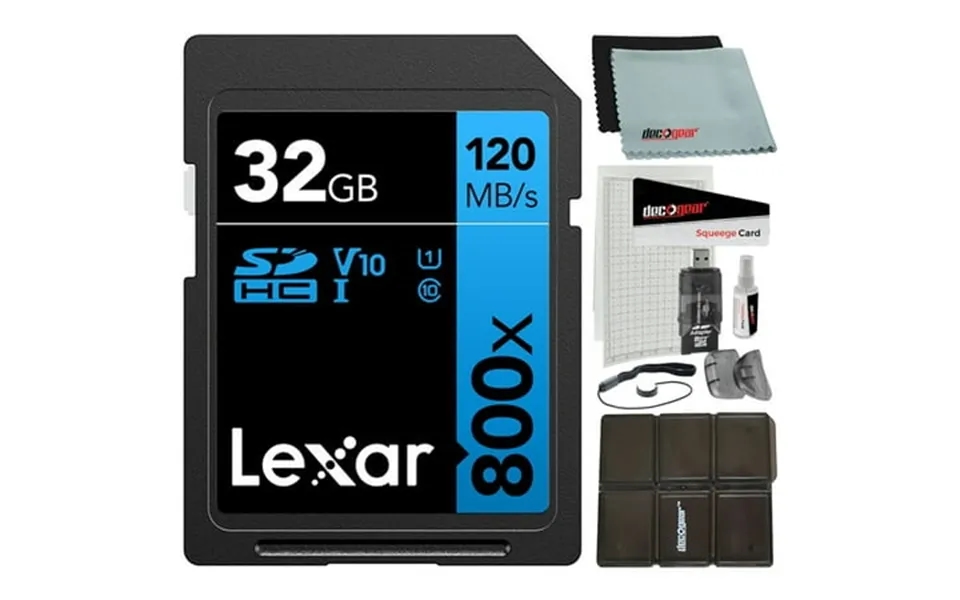 Lexar Lsd0800032g-bnnnu 32gb High-performance 800x Uhs-i Sdhc Memory Card Blue Series Bundle With Accessories Kit Includ