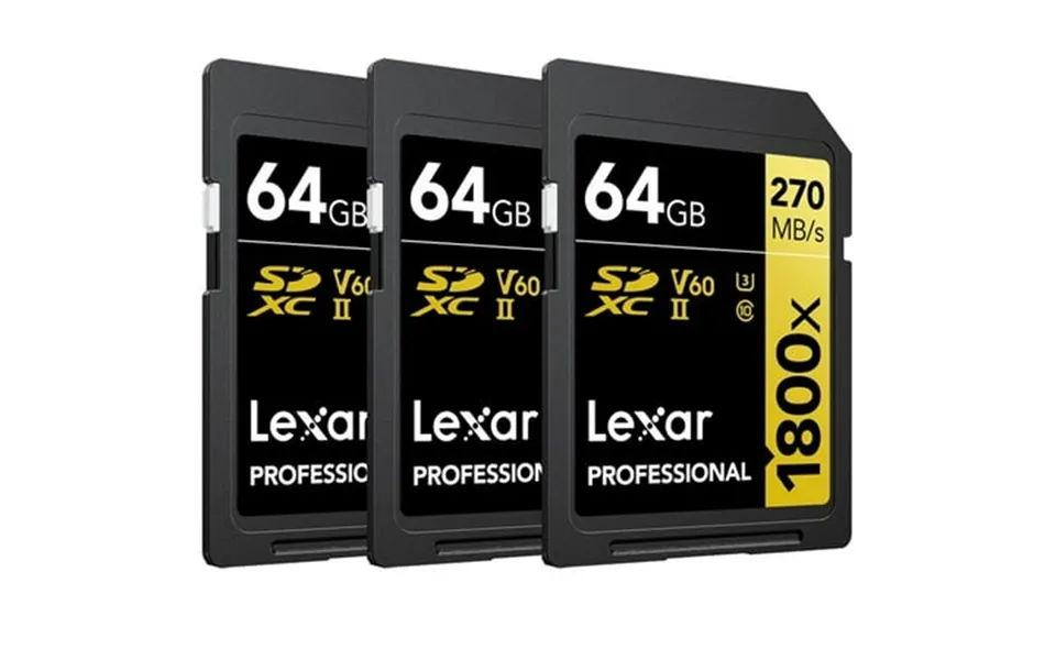 Lexar Professional 1800x Sdxc Uhs-ii Card Gold Series 64gb - 3-pack