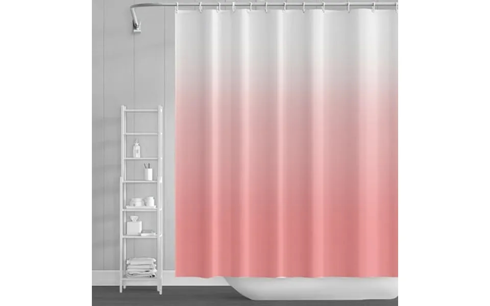Lfeey Pink And White Ombre Shower Curtain Bathroom Waterproof Washable Fabric With Hooks 72x72 Inches
