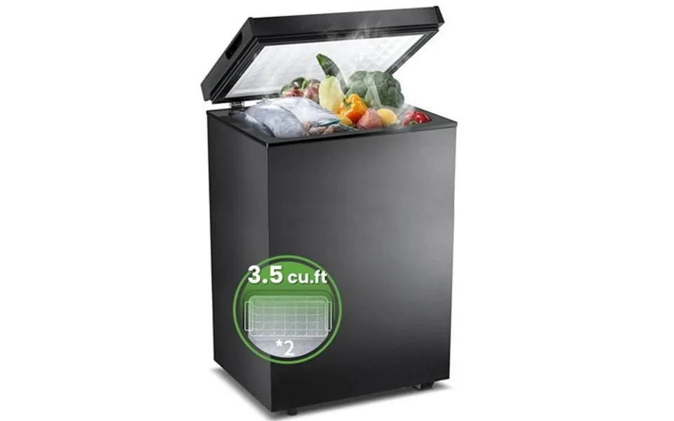 Lhriver 3.5 Cu.ft Chest Compact Freezers With 7 Adjustable Temperature Upright Top Open Door Freezer With Removable Bask