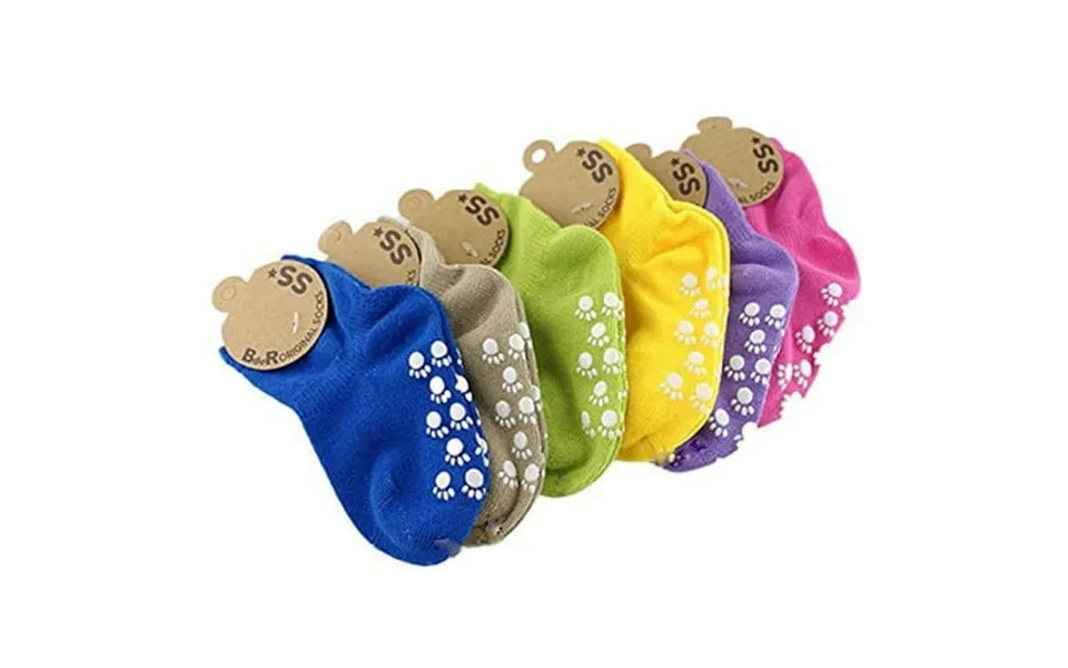 Lian Lifestyle Girl S 6 Pairs Pack Non Slip Pure Cotton Socks Laced 0y-1y Multi Colored