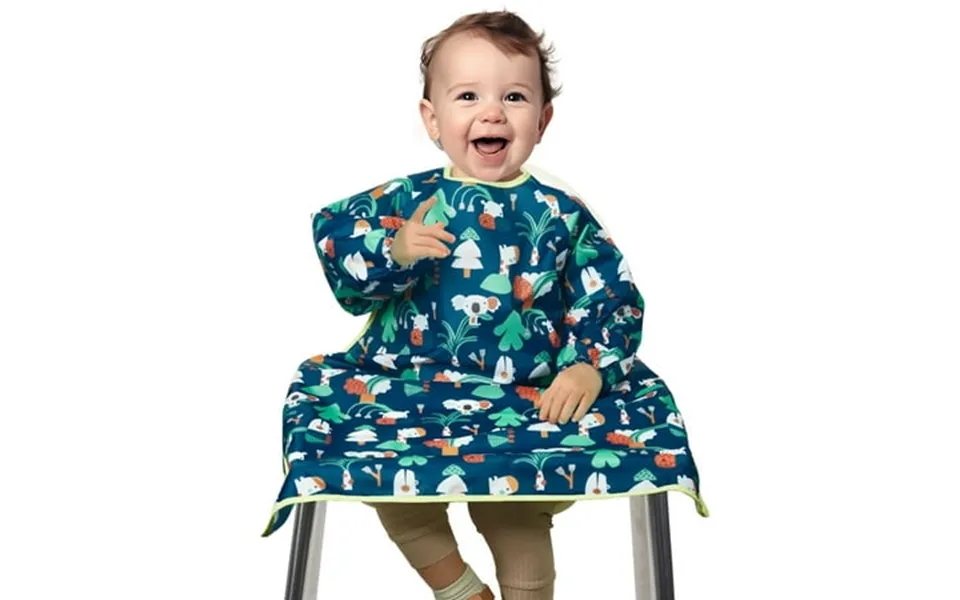 Lictin Coverall Baby Feeding Bib Waterproof Long Sleeved Toddler Bib Adjustable Weaning Bibs Attaches To Highchair & Tab