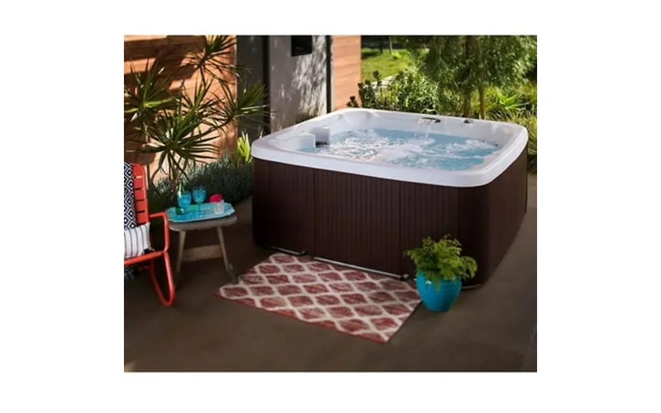 Lifesmart Ls450dx 7-person 22-jet Plug & Play Outdoor Spa Arctic White Espresso Brown