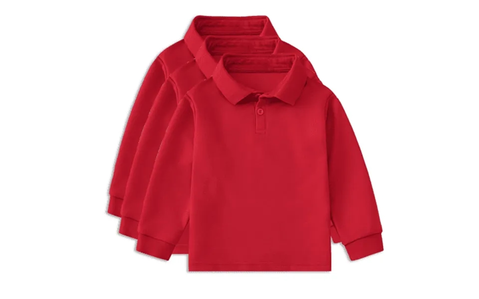 Lihncine 3 Pack Boys Long-sleeve School Uniform Pique Polo Shirt Winter Soft Casual Polo Shirt 1-12y