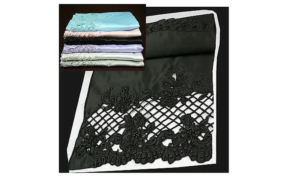 Lily 54 Beaded Satin Fabric Black Blue Lilac Pink White Silver Bridal By Yard