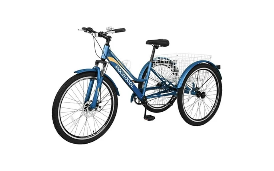 Lilypelle Mountain Tricycle For Adults 7 Speed Three Wheel Bike Trike With Disc Brake & Bcargo Basket For Women Men Seni