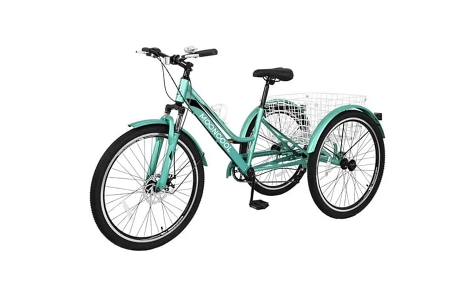 Lilypelle Mountain Tricycle For Adults Mtb 7 Speed Three Wheel Bike Trike With Disc Brake & Cargo Basket For Women Men S