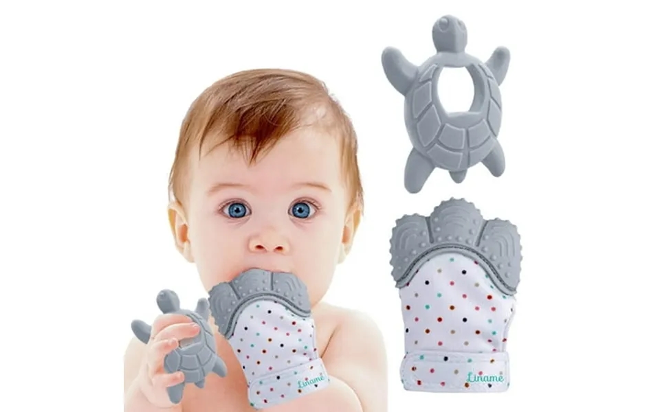 Liname Teething Mitten Set - Teething Glove With Teething Toy For Babies