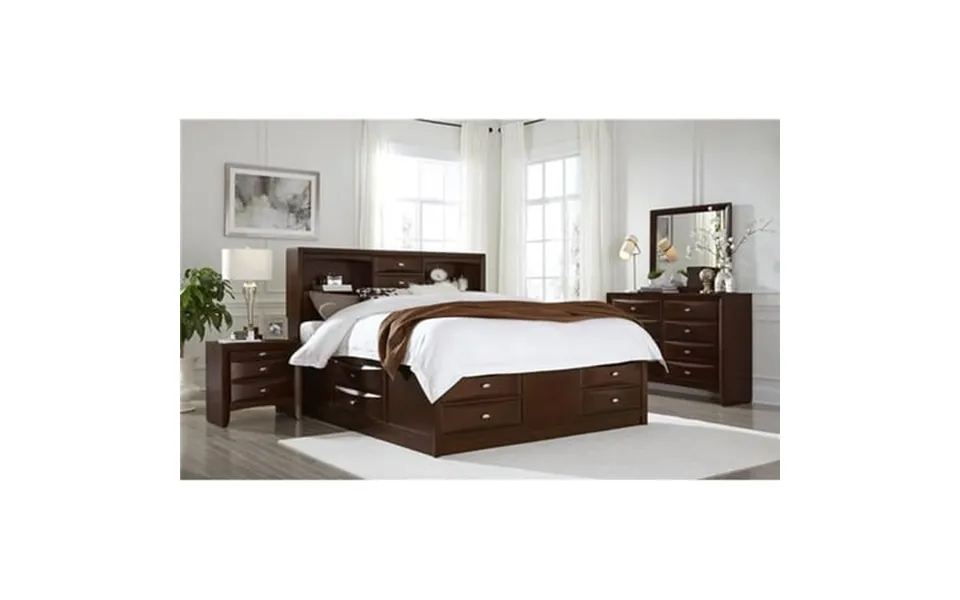 Linda Merlot Dark Brown Full Size Bed Group