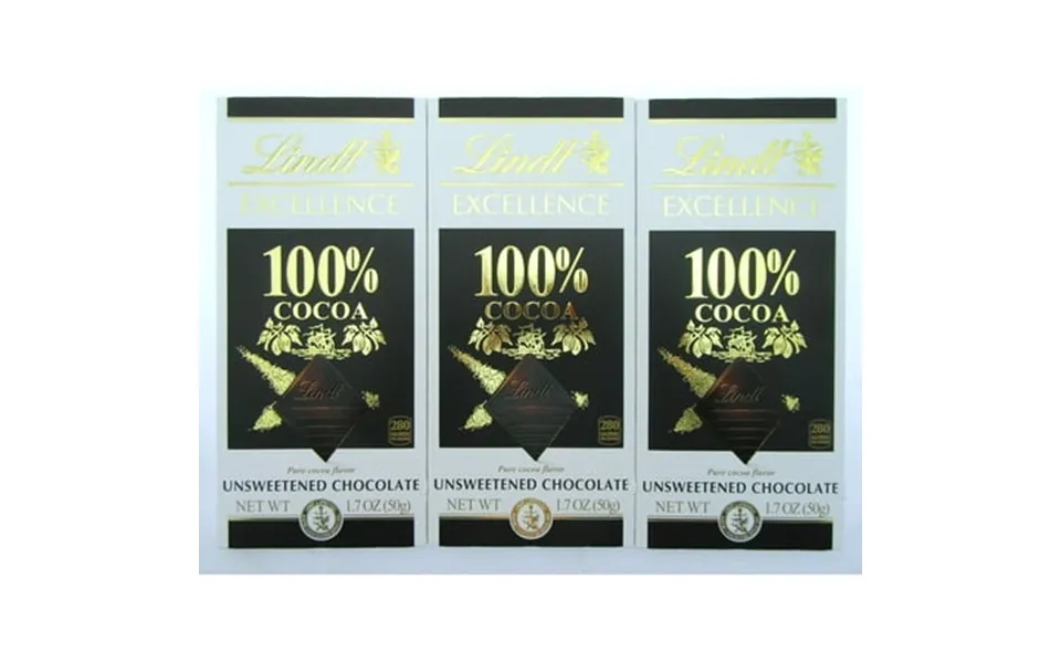 Lindt 100% Cocoa Unsweetened Chocolate 1.7 Ounce Lot Of 3