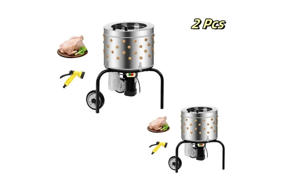 Linji 2 Pcs Efficient Poultry Plucking Solution - 20 Stainless Steel Chicken Plucker With 108 Soft Fingers 450w Motor An