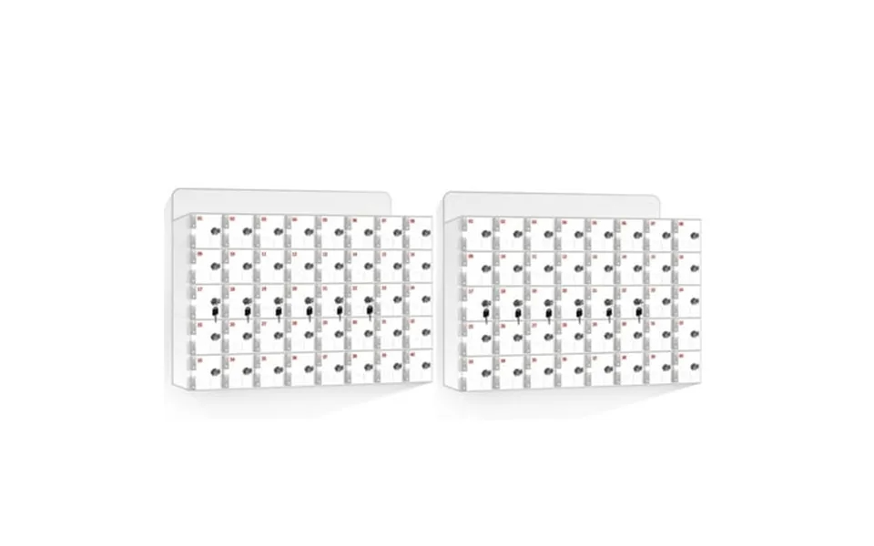 Linji 2 Pcs Wall-mounted 40-cell Acrylic Locker - Mobile Phone Storage Cabinet With Door Locks For Industrial And Educat