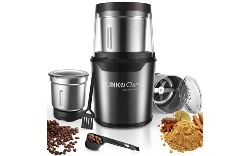 Linkchef Coffee Grinder Coffee Bean Grinder Spice Grinder With Stainless Steel Four Blades Perfect For Coffee Beans Spic