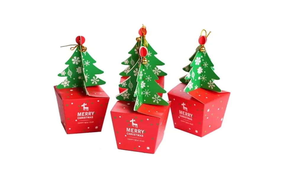 Linlin 10 Pieces Christmas Cupcake Boxes Gift Boxes Gift Bag Xmas Tree Party Favour Decoration For Kids Party Supplies