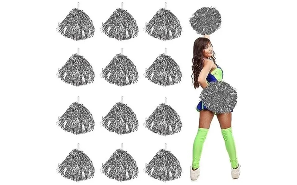 Linlin 12 Pcs Cheerleading Pom Poms Dance Cheer Poms Metallic Foil Cheerleading Pom Poms Cheerleader Pompoms Cheer For K