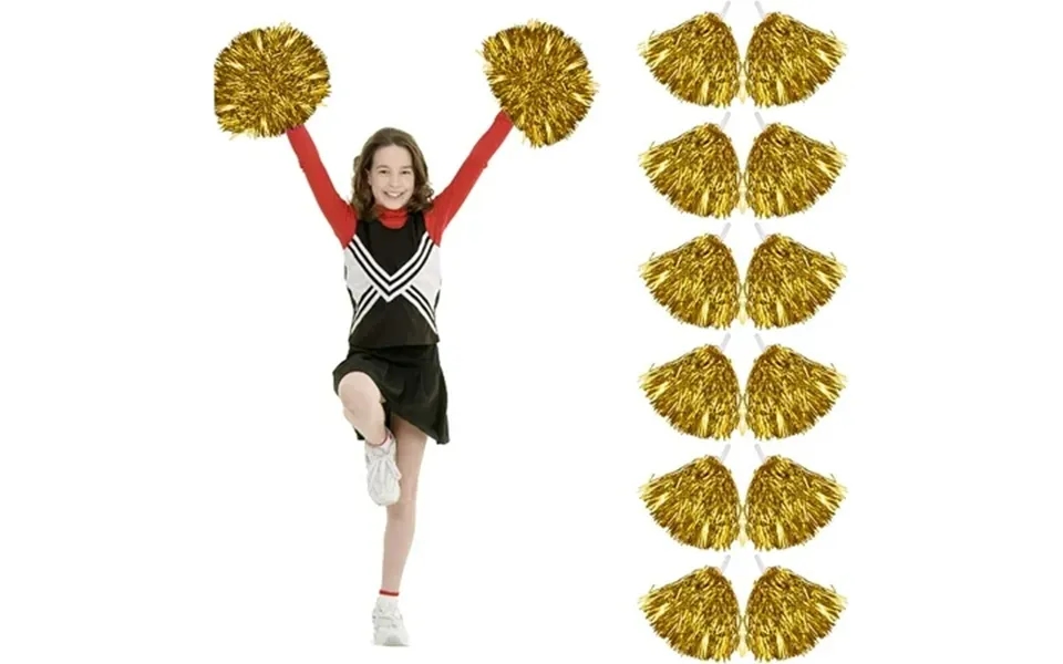 Linlin 12pcs Cheerleading Pom Poms Dance Cheer Poms Cheerleader Pompoms Cheer For Kids Adults Ball Dance Sports Team Spi