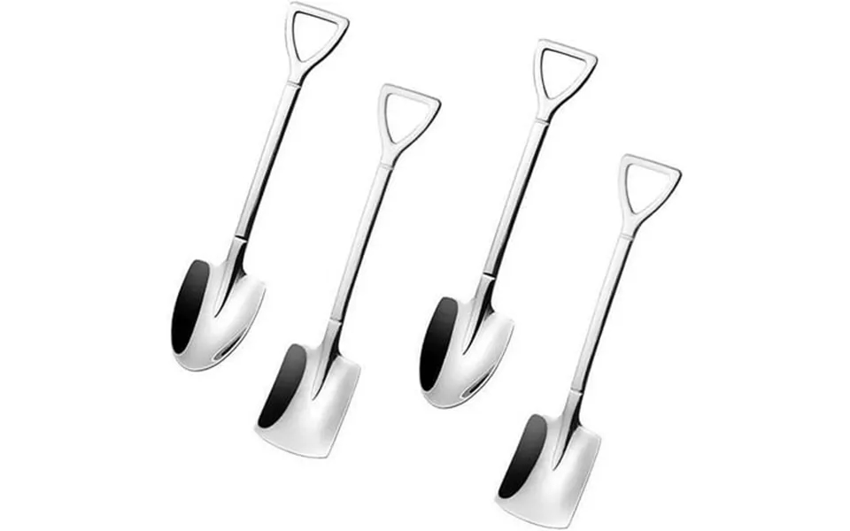 Linlin 4pcs Stainless Steel Spade Spoon Mini Shovel Spoons Pointed Spoon Coffee Tea Sugar Stirring Spoon Novelty Spade T