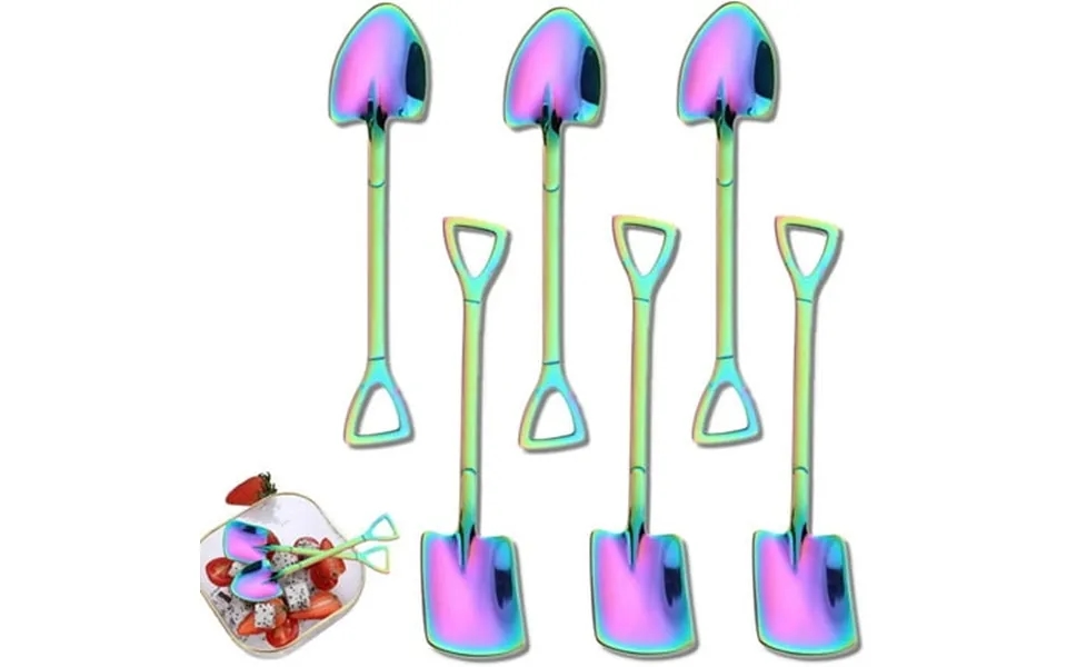 Linlin 6 Stainless Steel Shovel Spoons Spade Spoon Shovel-shaped Creative Shovel Net Red Spoon Watermelon Spoon Milk Tea