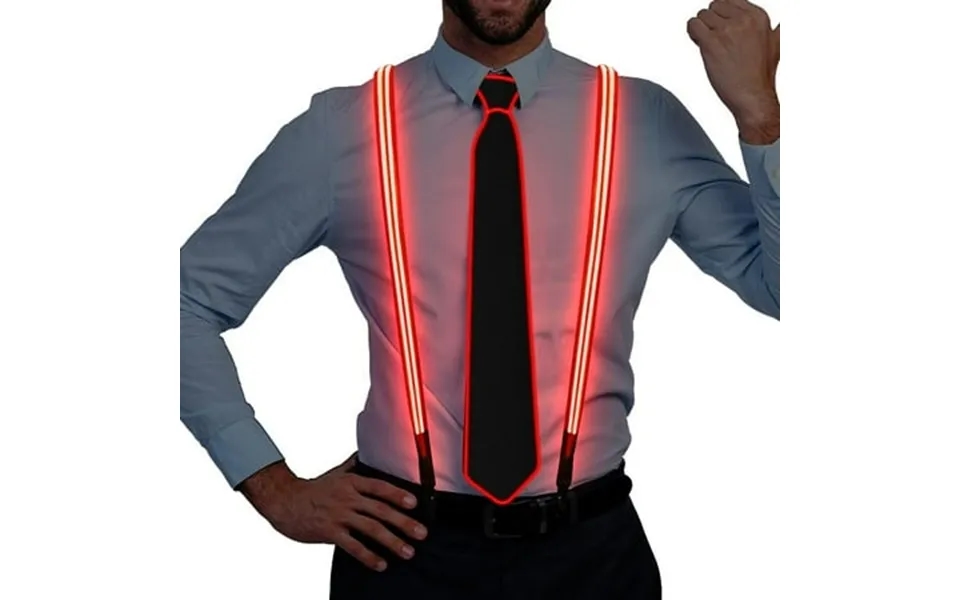 Linlin Light Up Suspenders Led Suspenders Tie And Suspenders Set For Men Christmas Party