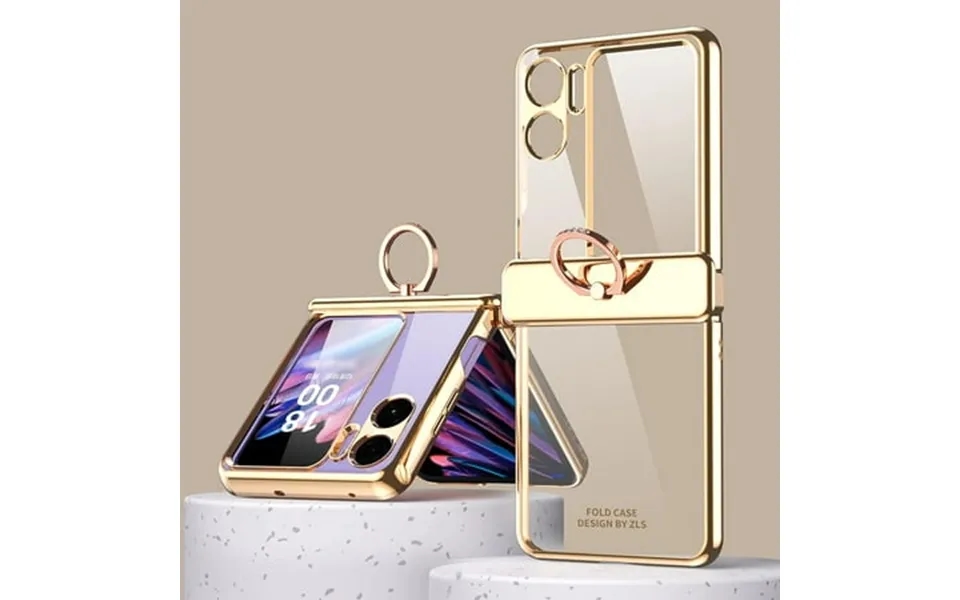 Linlin Oppo Find N2 Flip Case With Ring Hinge & Ring Buckle Shockproof Hinge Magnet Phone Case Anodized Clear Phone Case