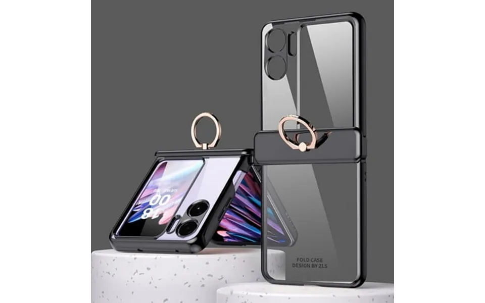 Linlin Oppo Find N2 Flip Case With Ring Hinge & Ring Buckle Shockproof Hinge Magnet Phone Case Anodized Clear Phone Case