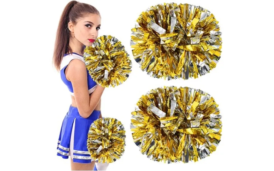Linlin Pom Poms Cheerleader 2 Pieces Metallic Cheerleading Pompons Flower Ball Aerobics Cheerleading Pom Poms For Sports