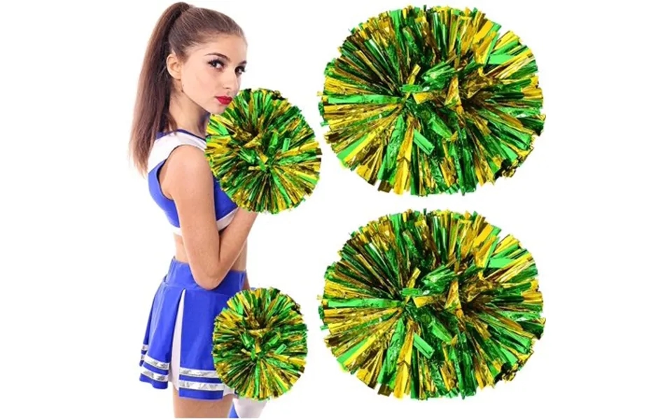 Linlin Pom Poms Cheerleader 2 Pieces Metallic Cheerleading Pompons Flower Ball Aerobics Cheerleading Pom Poms For Sports