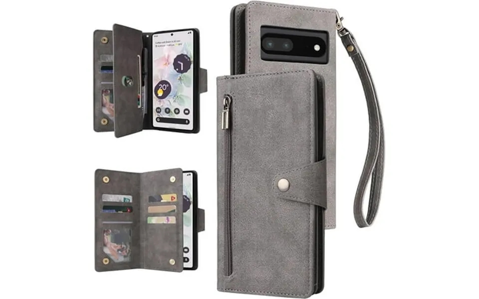 Linlin Premium Pu Leather Case With Buckle Kickstand Leather Flip Cover With Wrist Strap Card Slots Buckle Kickstand Zip