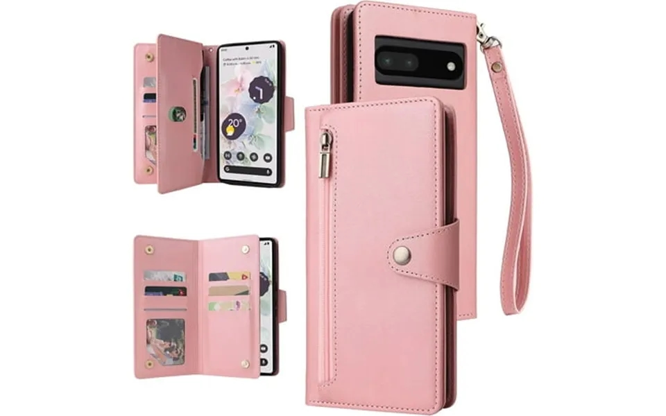 Linlin Premium Pu Leather Case With Buckle Kickstand Leather Flip Cover With Wrist Strap Card Slots Buckle Kickstand Zip
