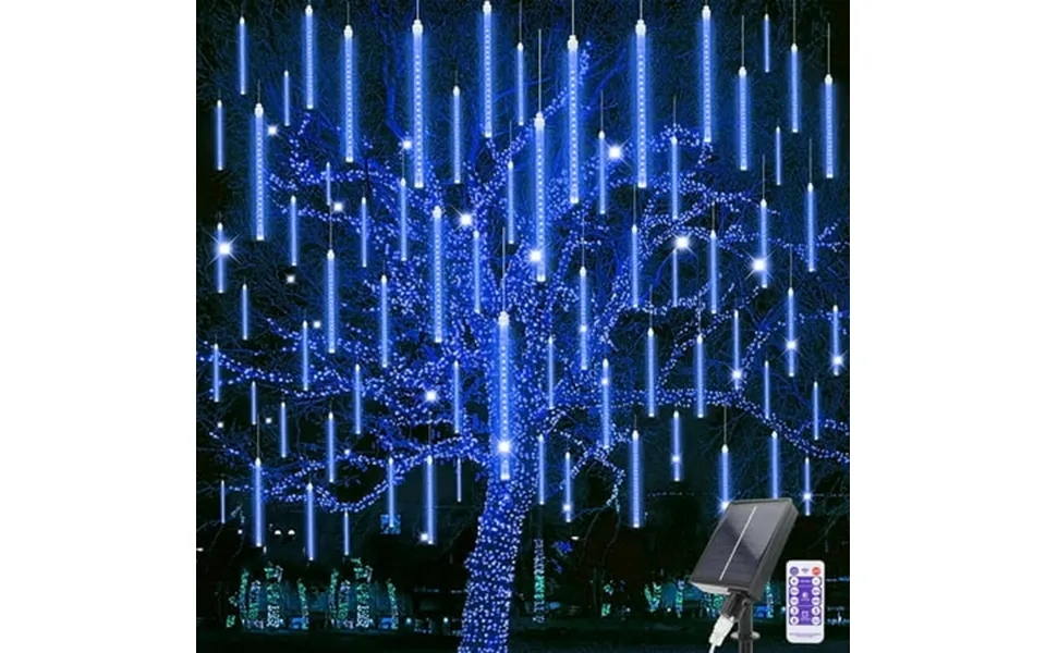 Linlin Solar Meteor Shower Rain Lights 30cm 10 Tubes 240 Leds Falling Rain Drop Lights Waterproof Christmas Icicle Meteo