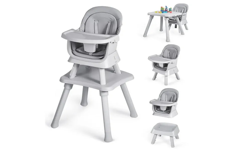 Linlux 8 In 1 Convertible High Chair For Babies Feeding Booster Seat For Toddlers Light Grey