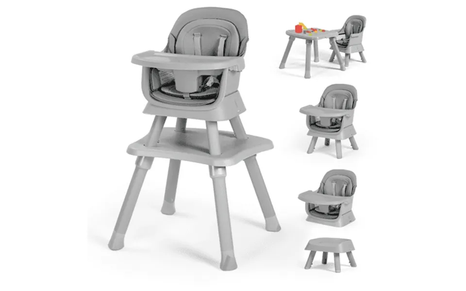 Linlux 8 In 1 Convertible High Chair For Babies Feeding Booster Seat For Toddlers Light Grey
