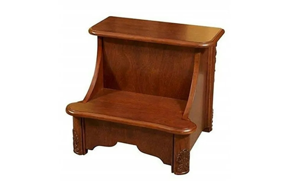 Linon Woodbury Wood Bed Steps With Storage In Brown