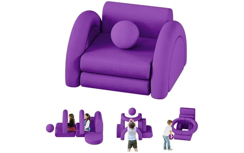 Linor 8pcs Modular Kids Play Couch With Balls And Tunnel For Playing And Creativing