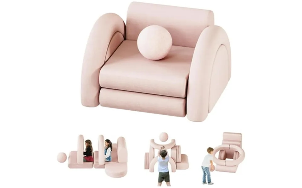 Linor 8pcs Modular Kids Play Couch With Balls And Tunnel For Playing And Creativing