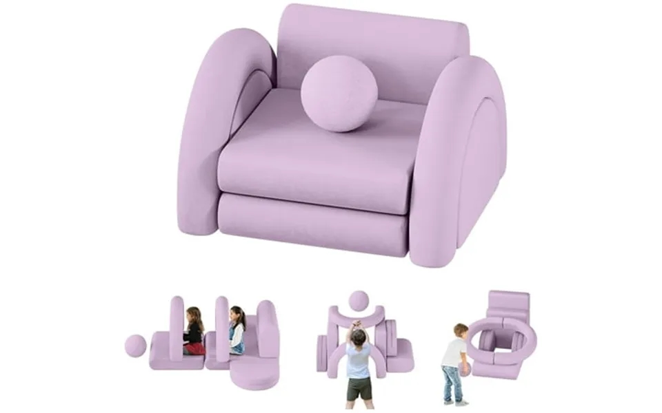 Linor 8pcs Modular Kids Play Couch With Balls And Tunnel For Playing And Creativing