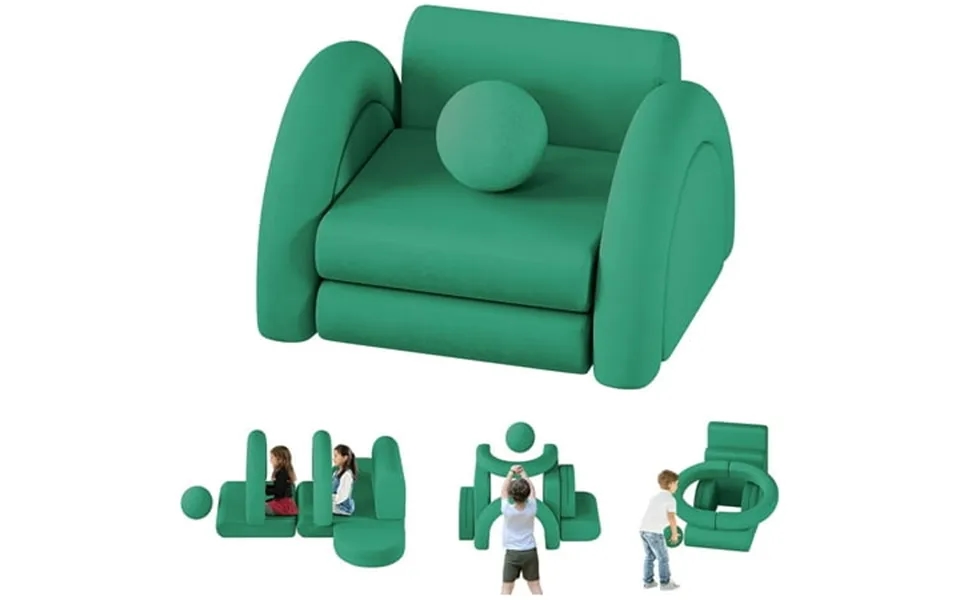 Linor 8pcs Modular Kids Play Couch With Balls And Tunnel For Playing And Creativing