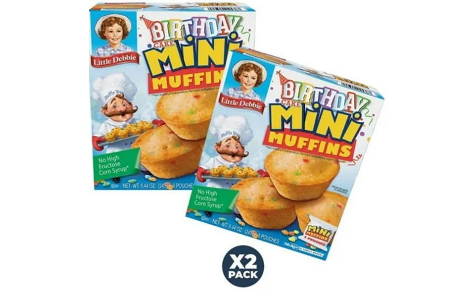 Little Debbie Birthday Cake Mini Muffins 5 Individual Pouches 20 Mini Muffins Total Pack Of 2