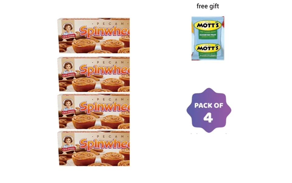 Little Debbie Pecan Spinwheels 8 Ct 8.46 Oz Pack Of 4
