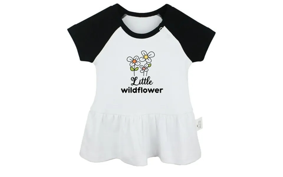 Little Wildflower Funny Dresses For Baby Newborn Babies Skirts Infant Princess Dress 0-24m Kids Graphic Clothes Black Ra