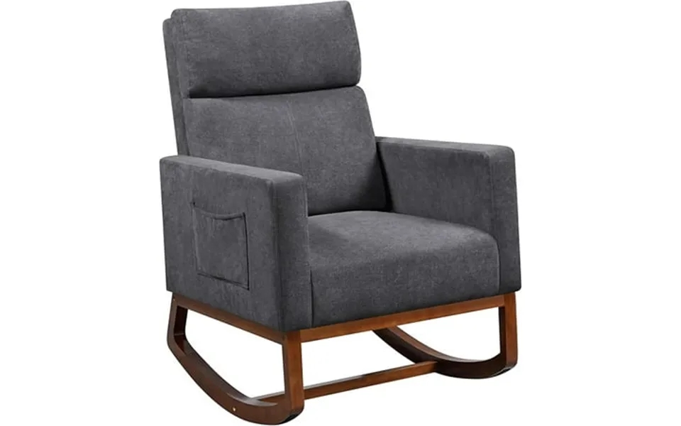 Living Room Rocking Chair Polyester Upholstered Glider Chair Modern Nursery Chair With Side Pockets And High Back For Li