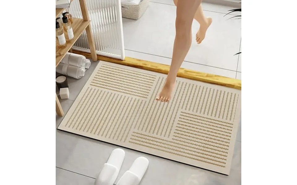 Livrdious Luxurious Creamy Style Diatomite Mud Bathroom Mat - Quick-drying Water Absorbent Non-slip Wear-durabilityfloor