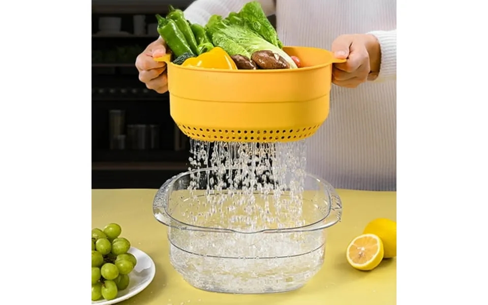 Livrdious Multi Functional Basket New Fruit Cleaning Bowl With Strainer Container Kitchen Sink Food Catcher Drainer Frui