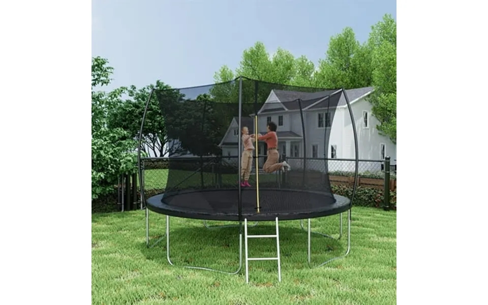 Lizevinc Trampoline Outdoor 12ft With Safety Enclosure And Ladder Leisure Trampoline For Kids And Adults Rust-resistant