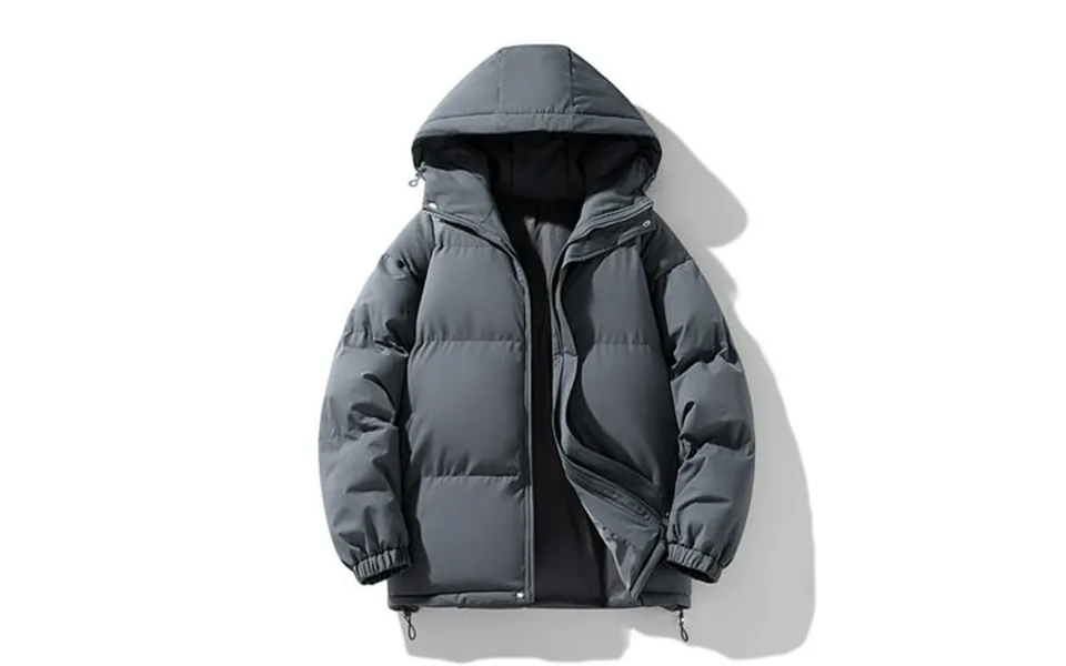 Lkfuzj Men S Hooded Puffer Jacket Stretch Packable Coat Lightweight Puffer Insulated Down Jacket - Dark Gray