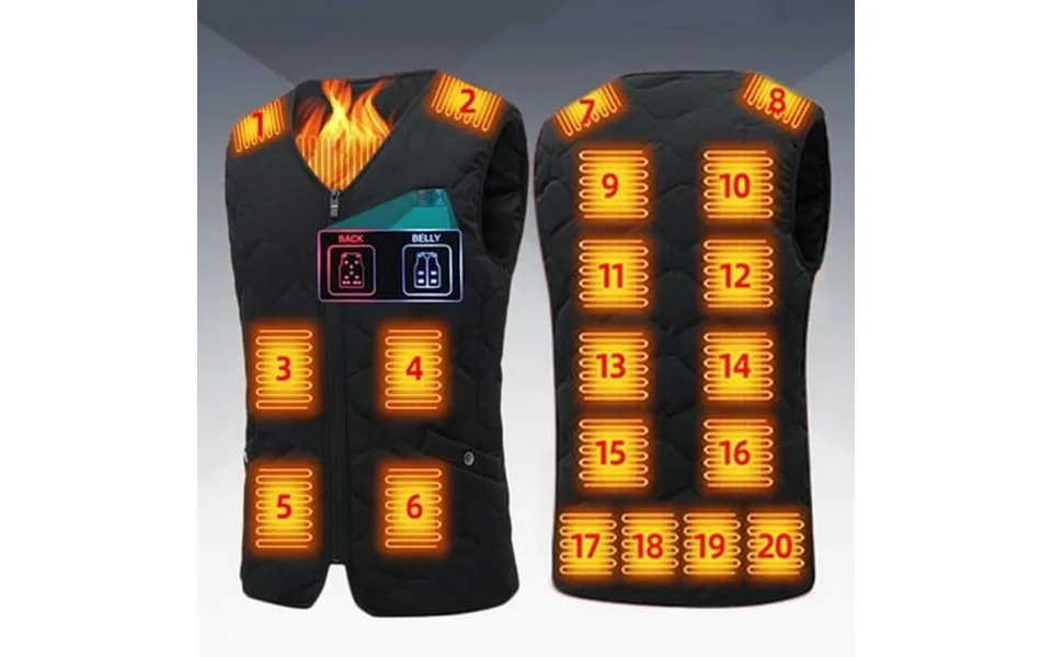 Lkfuzj Unisex Heated Vest With 20 Heating Zones Lightweight Warm Heating Gilet For Women Men Intelligent Usb Powered Coa