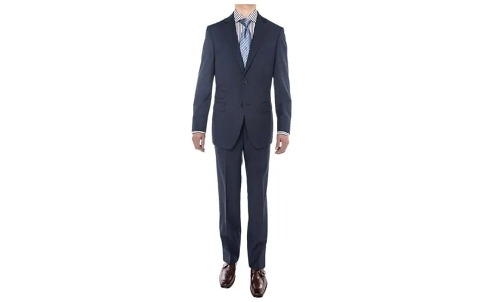 Ln Luciano Natazzi Men S Bird S Eye 160 S Wool Suit Two Button Side Vent Jacket French Blue