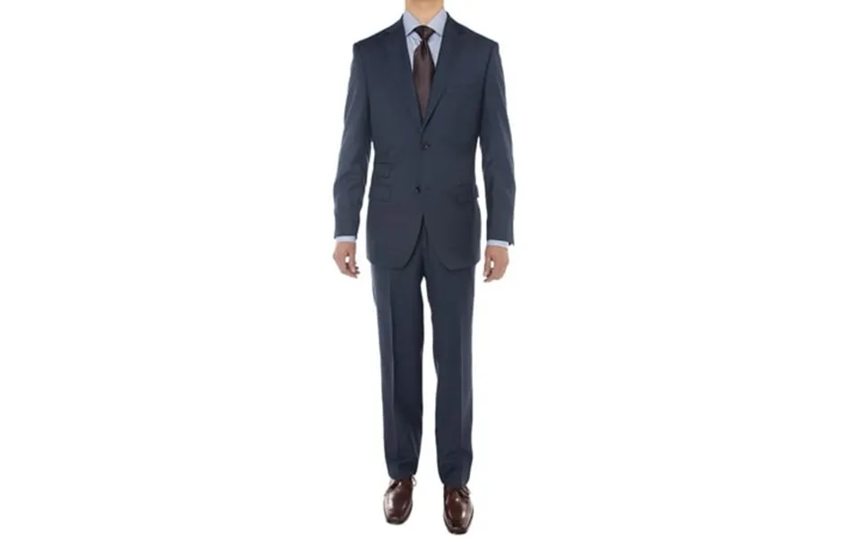 Ln Luciano Natazzi Men S Sharkskin 160 S Wool Suit Two Button Jacket 2 Piece French Blue