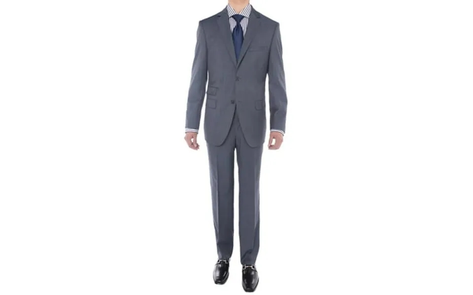 Ln Luciano Natazzi Men S Two Button Suit Side Vent Jacket Super 160 S Wool Suit Stone Blue
